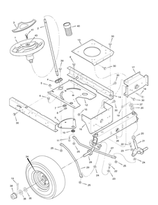 Steering Diagram and Parts List for 405606X78B 2006 Briggs and Stratton Lawn Tractor